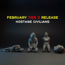 1/35 Scale Hostage Civilians 4 Figures Model Kit Resin Printed