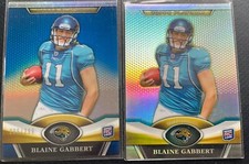 2 Blaine Gabbert 2011 Topps Platinum Blue Refractor and base Refractor RC #50