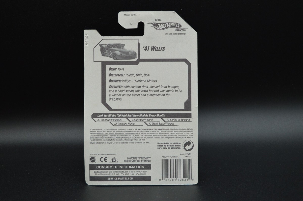 2008 Hot Wheels All Stars 21/36 '41 WILLYS Gold Variation w/Gold 5