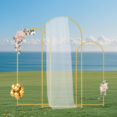 Wedding Arch Backdrop 4f 5ft 6ft Stand Metal Set of 3 Stand w/ Case Connection