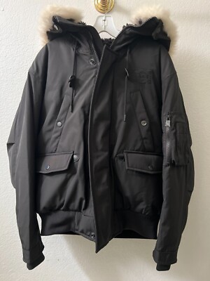 Coach Men's Fur Trim Short Parka Jacket Fur Trim Black XS | eBay