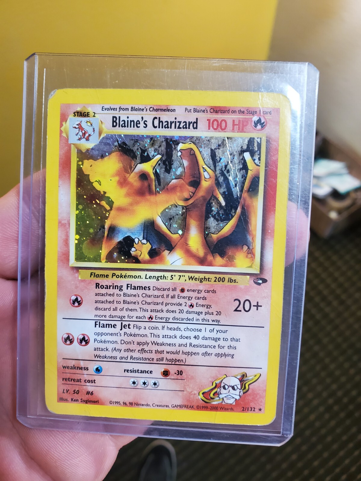 HOLO Blaine's Charizard Gym Challenge 2 Holo Rare WOTC Card POKEMON