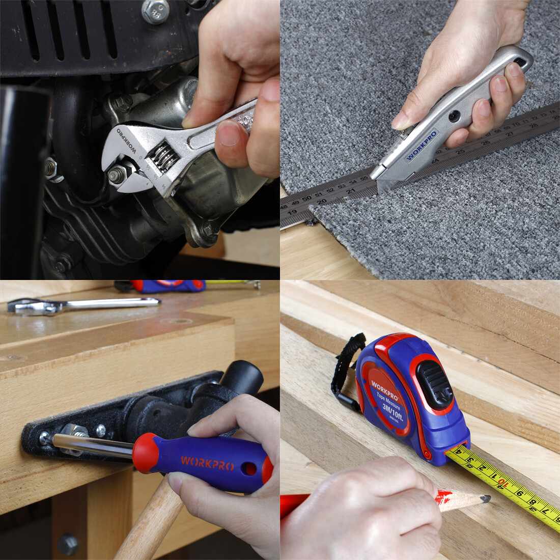 WORKPRO 74-Piece Home Repair Tool Kit w/Plastic Toolbox Case Household Tool Kit