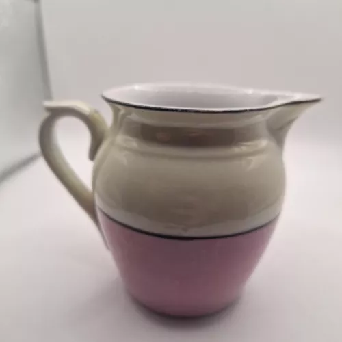 Vintage Lusterware Creamer White Purple black Celebrate Czechoslovakia 