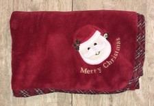 First Impressions Baby Blanket Red Merry Christmas Santa Tartan Plaid Edge Lovey