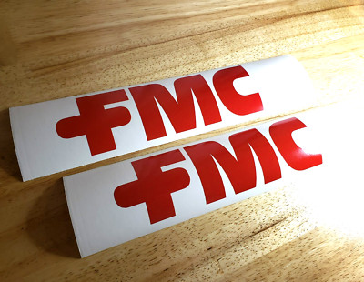 FMC Farm Equipment  Decals Stickers Implement Gloss RED 10X3'' (2) FAST USA