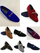Suede Buckle Slip On Moccasins Men's Dress Fashion Shoes PUC01 Size : 6.5--13