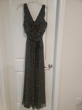 MM Couture by Miss Me Dress Polka Dot Size Small S Long Maxi Black ballgown Prom