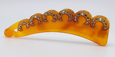 HAIR ACCESSORIES BROWN PLASTIC BANANA HAIR CLAW CLIP 4.5 IN LONG CRYSTAL #5
