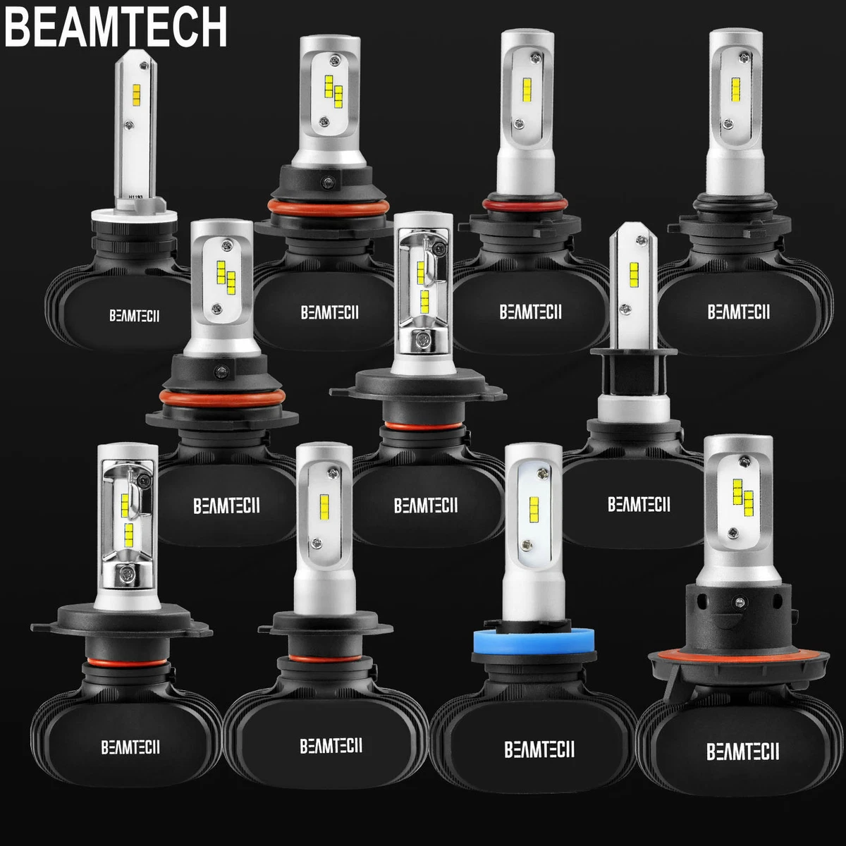 H11 9005 9006 H4 H7 H13 LED Headlights Bulbs High Low Beam Fog Light Kit  65K 50W