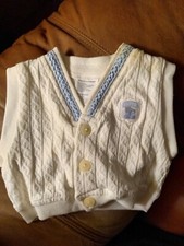 Vintage Unbranded Baby Boys 6/9 M Sweater Vest Has Stains May Wash Out See Pics