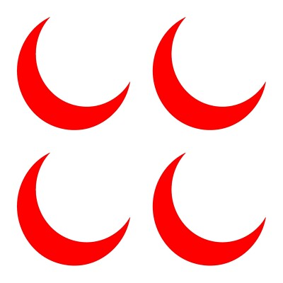 Small moon crescent Symbol Vinyl Decal set of 4 crescent moon