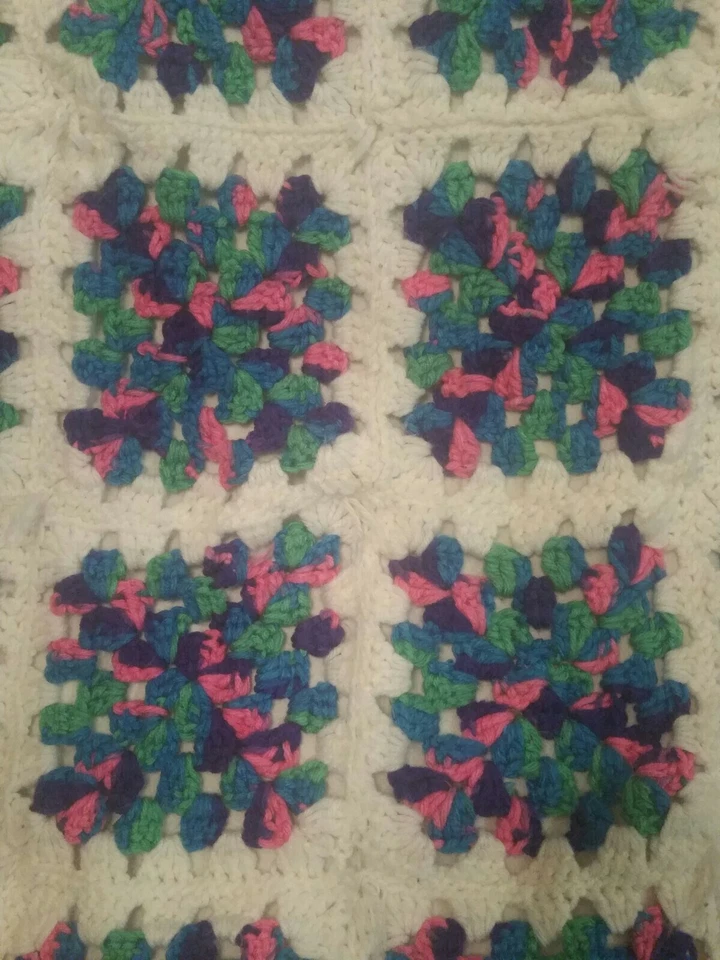 Hand knit baby blanket 40" × 23"  GUC - Image 2 of 3