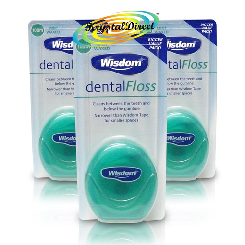 3x Wisdom Dental Floss Waxed Mint 100m 5028763006409 eBay