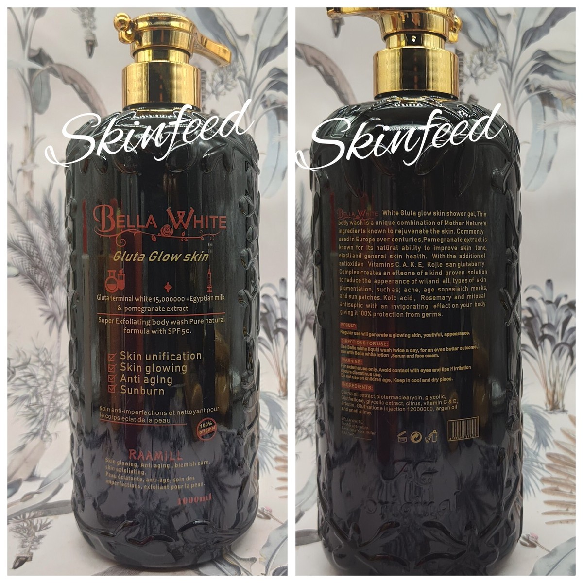 bella glutathione Bella-white Glutta-glow Whitening Body Lotion, Serum& Shower Gel With  Papaya👌