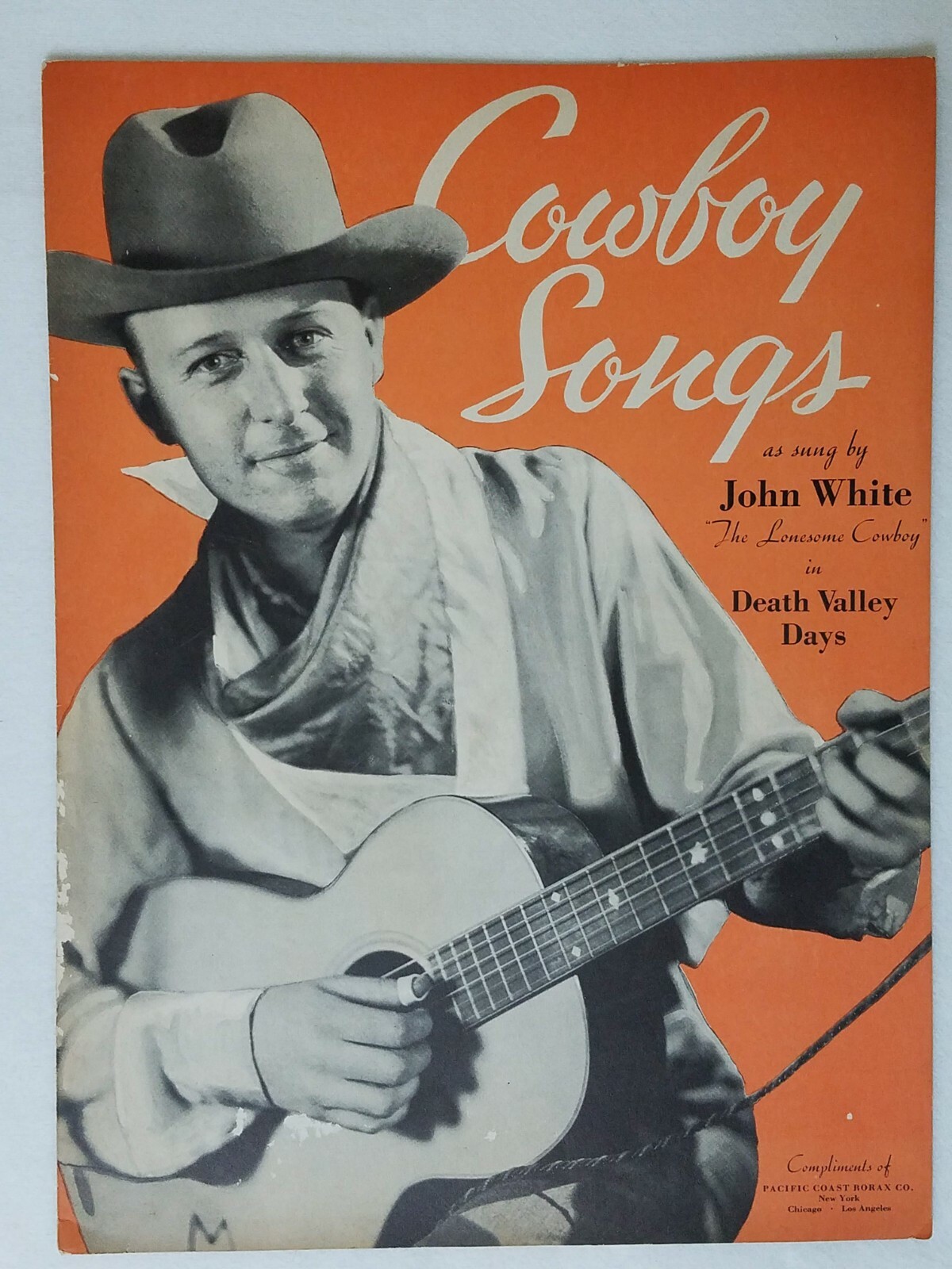 Image 1 - COWBOY SONGS JOHN WHITE Lonesome Cowboy Death Valley Days 6 Songs 1934 Song Book