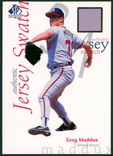 1998 SP Authentic Jumbo 5x7 Jersey Swatch GREG MADDUX Rare Redemption Braves 125