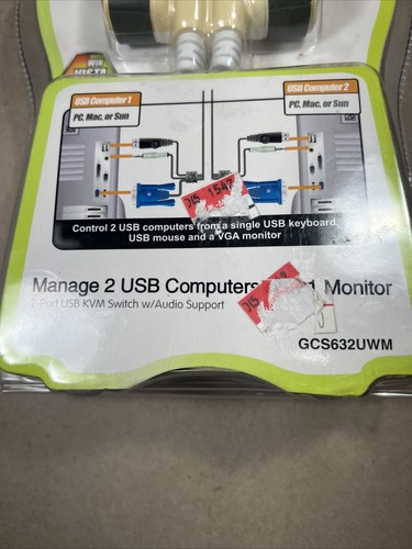 NEW IOGEAR GCS632U 2-Port USB KVM Switch w/ Audio for Windows Mac Sun - Picture 6 of 6