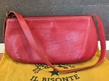 IL BISONTE Red Leather Shoulder Bag Antique B...