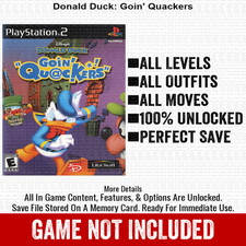 Donald Duck Goin Quackers 100 PS2 Memory Card All CHEATS ITEMS