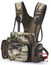 Binocular Harness Chest Pack with MOLLE System, 2 Detachable Pouches, Camo