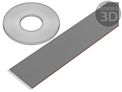 DS1057-24A282R-30.5-30.5 Cables: Flat ribbon 1.27mm Line Cu unshielded PVC gray