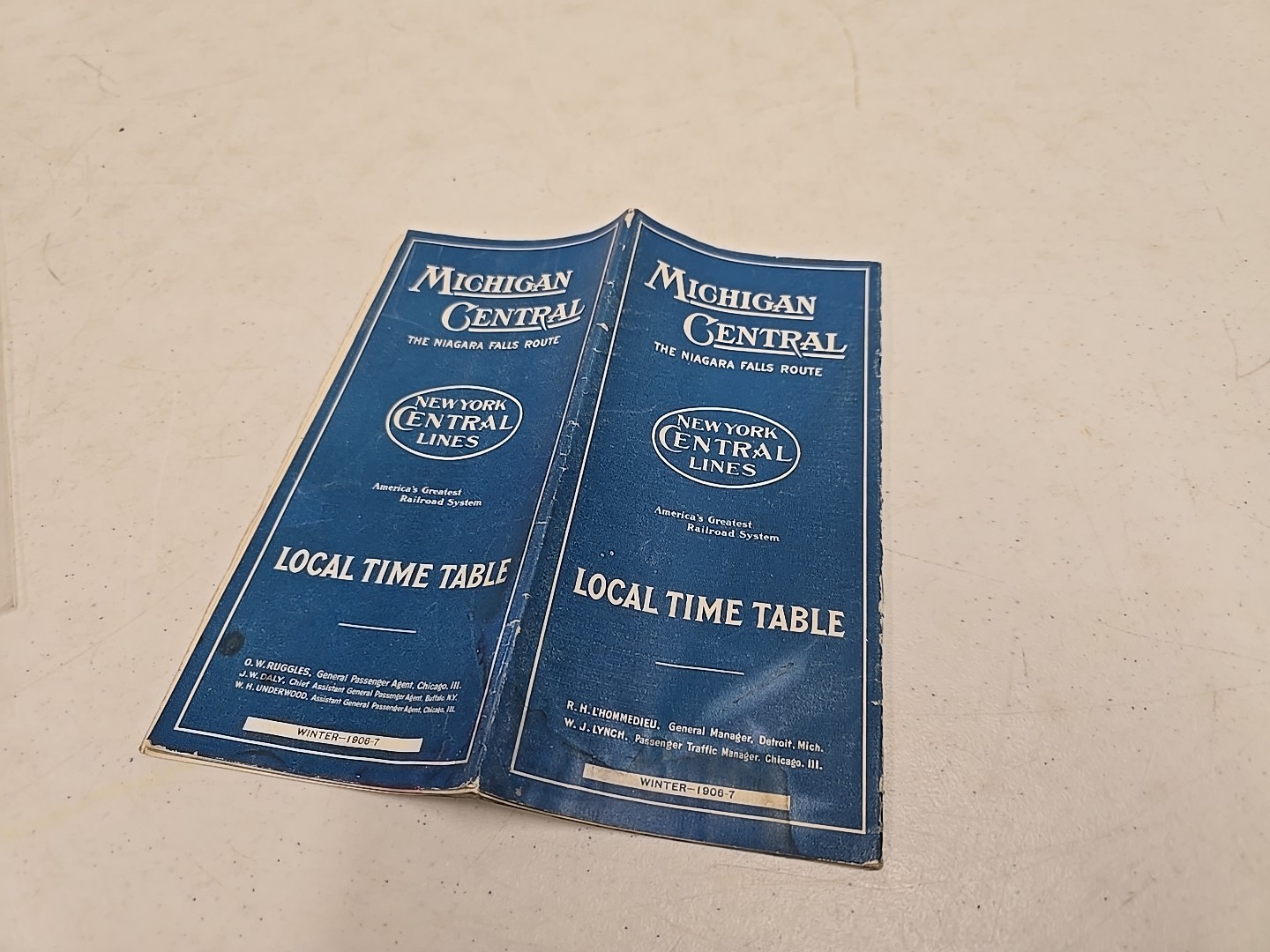 Antique Winter 1906 MCRR Michigan Central Railroad Niagra Falls Route Time Table