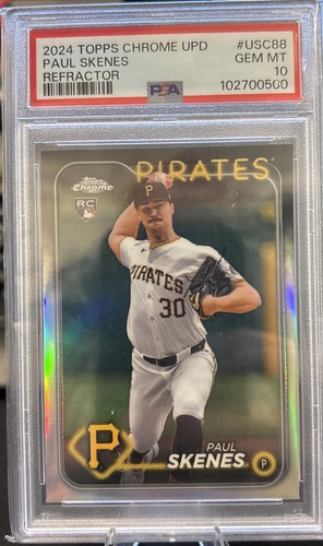 Paul Skenes 2024 Topps Chrome Update #USC88 Refractor RC Rookie Card PSA 10