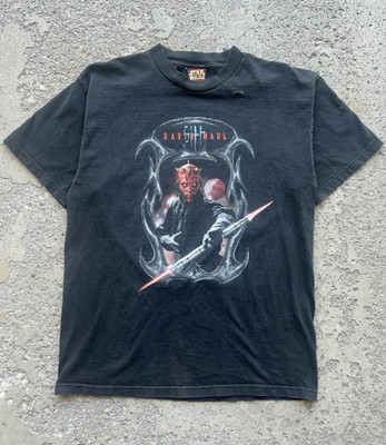 Star Wars Darth Maul Graphic T-Shirt Black - Phantom Menace (Tear Near Collar)