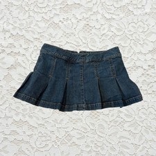 vintage y2k pleated denim mini skirt