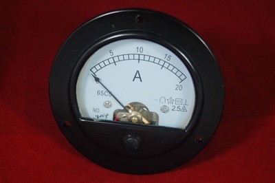 DC 20A Round Analog Ammeter Panel     Meter Dia. 90mm Direct Connect #wd