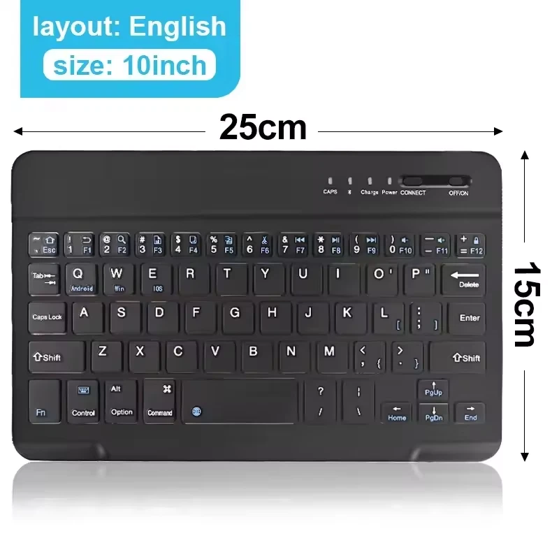 Bluetooth Tastatur kabellos Wireless Mini PC Handy Tablet QWERTY US Layout 25 cm - Bild 2 von 4