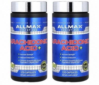 ALLMAX Essentials Arachidonic Acid+ 240 Capsules 2 Bottles Ex 2028 New Sealed ￼