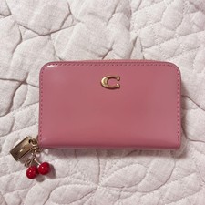 COACH Essential Card Case Pink Cherry Charm