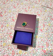 Single Monica Vinader Siren Wire Earring Green Onyx 18k Gold Vermeil