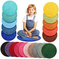 20 Pcs Kids Mats 18 Inch Crazy Round Carpet Seats for Child Colorful Classroom