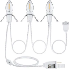 8.2ft Accessory Cord w/ 3 LED Bulbs Warm White for Holiday & Crafts
