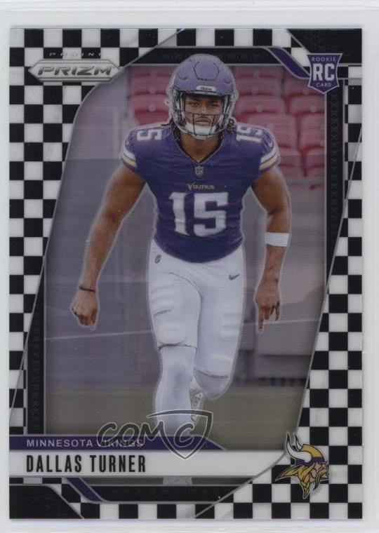 2024 Panini Prizm Rookies Black & White Checker Dallas Turner #324 Rookie RC 4r3