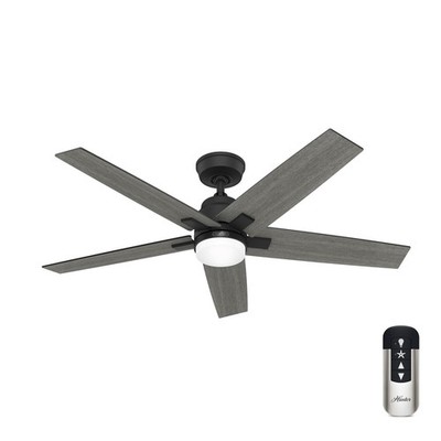 Hunter Fan 52 inch Casual Matte Black Ceiling Fan with LED Light Kit and Remote