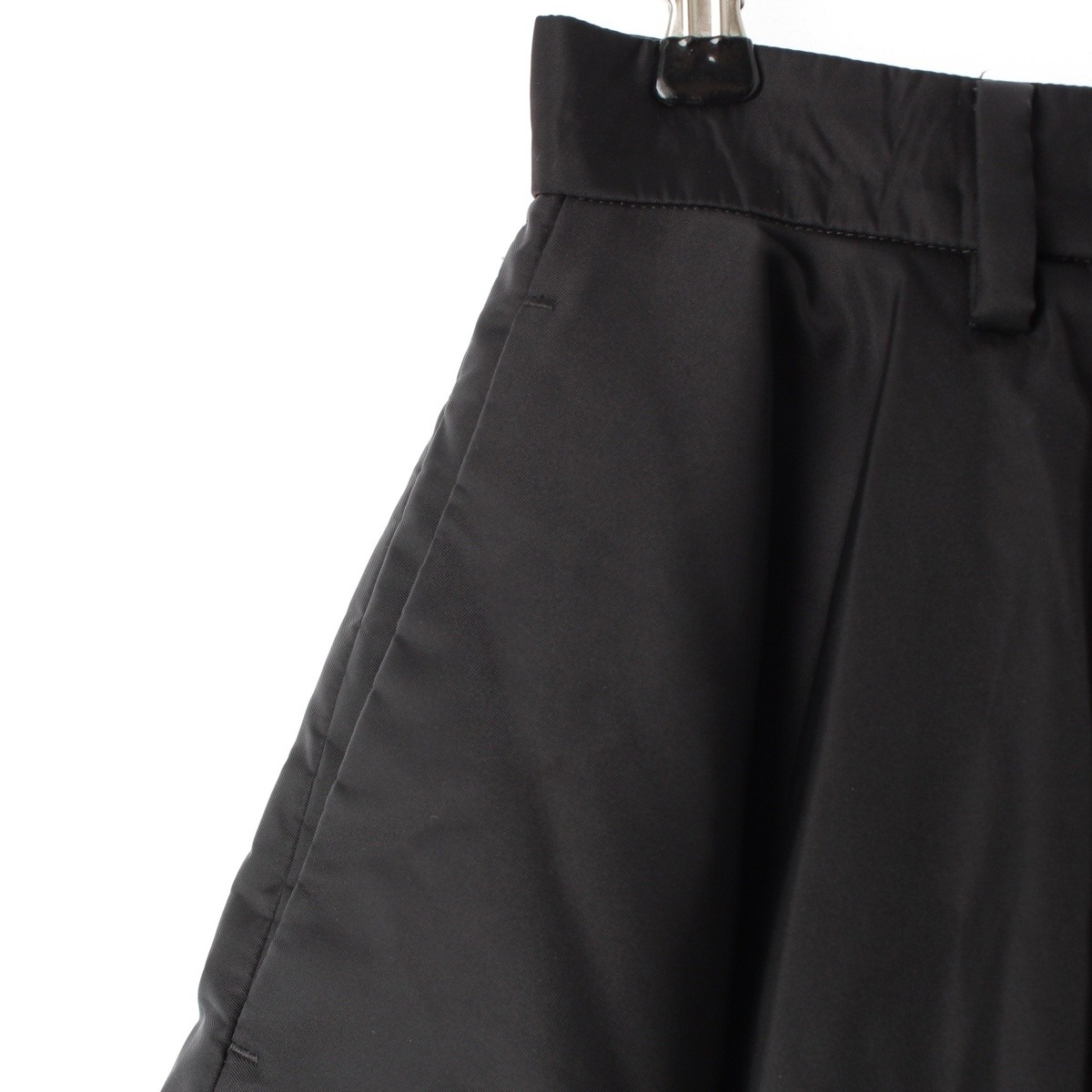 PRADA 23 years Re Nylon Triangle logo flare long skirt Bottoms 21X925 black 36 thumbnail 5