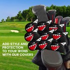 Wear Resistant Cute  Design 9 Pcs PU Golf Club Head Covers Black — photo 6