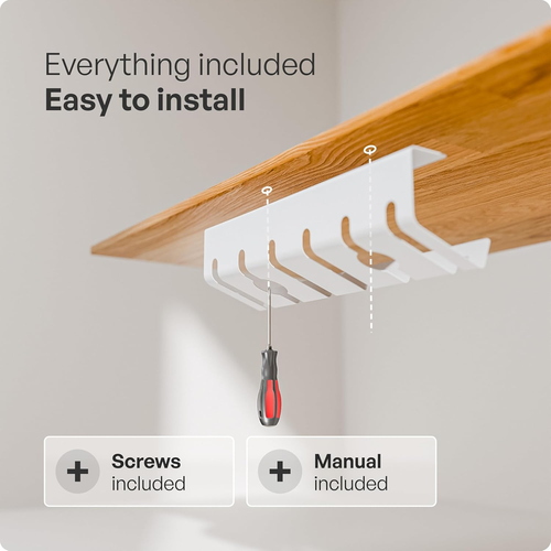 Cable Management under Desk for Easy Mounting Under-Table I Set of 3 - with 10X  - Picture 9 of 12
