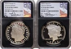 2024 S PROOF MORGAN & PEACE DOLLAR NGC PF70 ADVANCE RELEASES THOMAS URAM BLACK