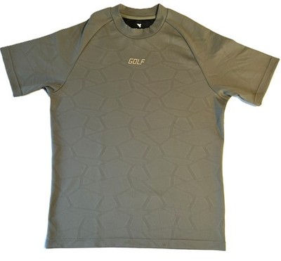 Macade Golf Shirt Mens Medium Sage Green Mock Neck Polo Performance Stretch