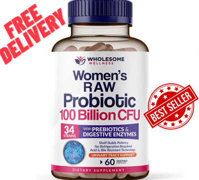 Wholesome Wellness Dr. Formulated Raw Probiotics for Women 100 Billion CFU 60 ct
