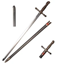 Sword with Human Head Motif, Metal Cross Sword, Medieval Knight Sword,Cosplay