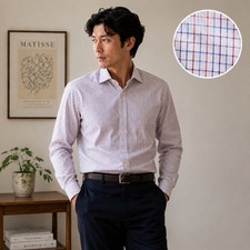 Makers Shirt Kamakura 225 Liberty Shirt Slim Check New York Fit Japan 18 36 1/2
