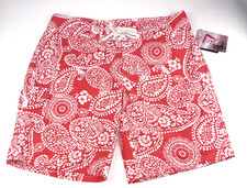 NEW Womens Kanu Surf Marina Boardshorts 12 Coral Pink Paisley Cargo FREE SHIP