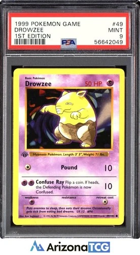 Pokemon 1999 Drowzee 49/102 Base Set 1st Edition PSA 9