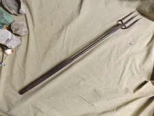 Primitive Antique ça 1800 Hearthware ~23.5" Hand Wrought Iron 3 Prong Flesh Fork
